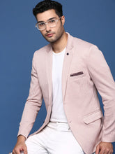 Men Peach Slim Fit Single Breasted Blazer-LBR-2407-Peach