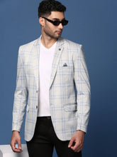 Men Grey Slim Fit Single Breasted Blazer-LBR-2416-Grey