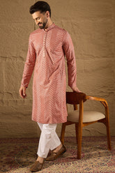 Pink Viscose Rayon Solid Embroidered Straight Kurta HOPMKU1201