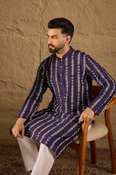 Purple Viscose Rayon Ethnic Motifs Printed Straight Kurta HOPMKU1280