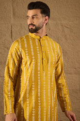 Yellow Viscose Rayon Ethnic Motifs Printed Straight Kurta HOPMKU1282
