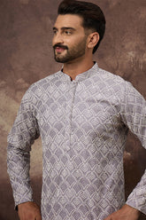 Lavender Viscose Rayon Solid Embroidered Straight Kurta HMKU1387