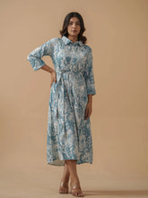 Sky Blue Colour Crepe Printed Ethnic Dress For Women-MLWSHDR4331SKB