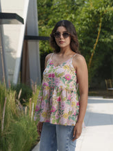 White Colour Flared Printed Empire Ethnic Dresses-MLWSHDR4332WHT