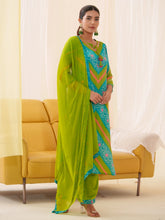 Women Ethnic Motifs Embroidered Kurta With Trousers & Dupatta-MLWSHKS4290GRN