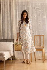 Linen Cotton White Colour Top Bottom Dupatta Set-MLWSHKS4342WHT