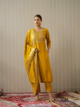 Chinon Silk Fabric Mustard Colour Top Bottom Dupatta Set-MLWSHKS4355MUS