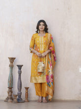 Shimaar Shantton Fabric Yellow Colour Top Bottom Dupatta Set-MLWSHKS4374YLW