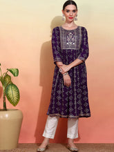 Reyon Cotton Purple Colour Nayra Cut Printed Kurti For Women-MLWSHKU4335PUP