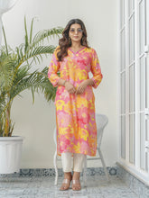 Peach Colour Muslin Fabric Floral Printed Kurti-MLWSHKU4337PCH