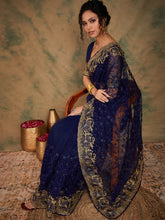 Womens Fashion Ethnic Navy Blue Color Sarees-MLSHWSA1140NBL0ONE