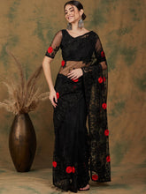 Womens Fashion Ethnic Black Color Sarees-MLSHWSA1143BLK0ONE