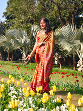 Mysore Silk Digital Print Orange Saree With Unstiched Blouse Piece-MPHMS-10-ORANGE