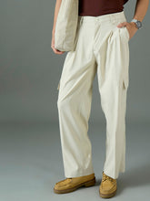 Men Off White Side Flap Pocket Relax Fit Korean Trouser-MSPANT51304