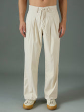 Men Off White Front Dori Relax Fit Korean Trouser-MSPANT51312