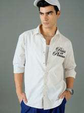 Men White & Blue PEACE OR PLEASURE Relax Fit Shirt-MSSHRT20691