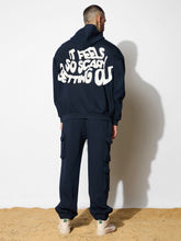 Men Navy GETTING OLD Oversized Hoodie with Cargo Joggers-MSSWSH70227_MSPANT50723