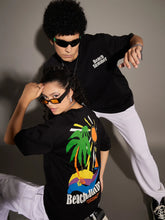 Unisex Black Beach Summer Oversized T-Shirt-MSTOPS41578XS