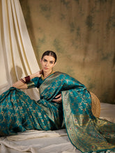 Womens Fashion Ethnic Teal Color Sarees-MLSHWSA1333TEL0ONE