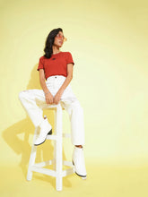 Girls White Distress Carrot Jeans