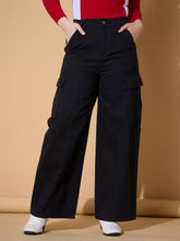 Girls Black Twill Front Seam Straight Pants-NVPANT51205