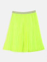Girls Neon Green Pleated Skirt