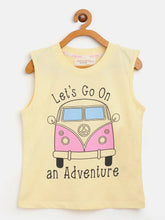 Girls Yellow Adventure Sleeveless T-Shirt
