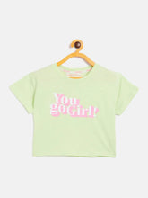 Girls Green You Go Girl Crop T-Shirt
