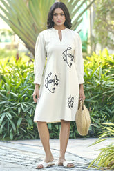 Off-white casual resort wear dress-CL-SW-3084