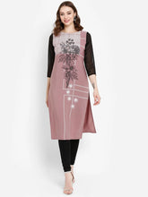 Mauve Printed Straight Kurta-ALKUCRPG-20037