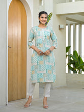 Multi color straight kurta-P1086MINTGREEN