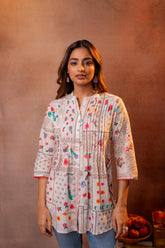 Off-White Meadow Patchwork Tunic