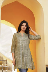 Women Green Printed Tunic-P1251GREEN_ON