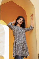 Women Grey Printed Tunic-P1251GREY_ON