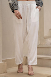 Women White Viscose Solid Straight Pant-P1290WHITE_ON