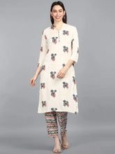 Poly Crepe Printed Kurta Pant Set-PKSET1008AB