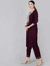 Poly Silk Embroidered Kurta Trousers With-PKSKD1229