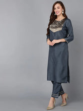 Poly Silk Yoke Design Kurta Trousers-PKSKD1322