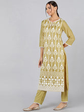 Poly Silk Embroidered Kurta Trousers With-PKSKD1345
