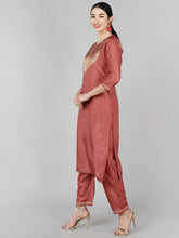 Poly Silk Yoke Design Kurta Trousers-PKSKD1377