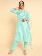 Poly Silk Solid Kurta Trousers Dupatta-PKSKD1384