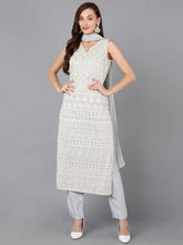 Women Poly Georgette Embroidered Kurta Trouser-PKSKD1457A