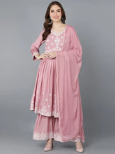 Poly Silk Embroidered Kurta Sharara With-PKSKD1483A