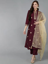 Women Silk Blend Embroidered Kurta Trouser-PKSKD1706