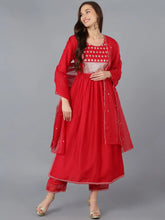 Women Silk Blend Embroidered Solid Kurta-PKSKD1724