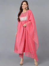 Women Silk Blend Embroidered Solid Kurta-PKSKD1725