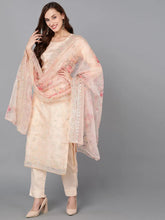 Women Organza Embroidered Kurta Trousers With-PKSKD1801