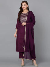 Women Silk Blend Embroidered Kurta Trouser-PKSKD1812