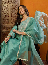Polyester Solid Green Indian Ethnic-PKSKD1889A