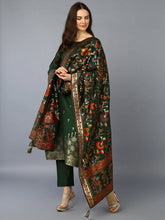 Silk Blend Green Embroidered Straight Kurta Pant-PKSKD1953